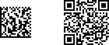 Größenvergleich zwischen GS1 DataMatrix und GS1 QR Code