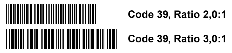 Code 39 Ratio 2,0:1 und 3,0:1 im Vergleich